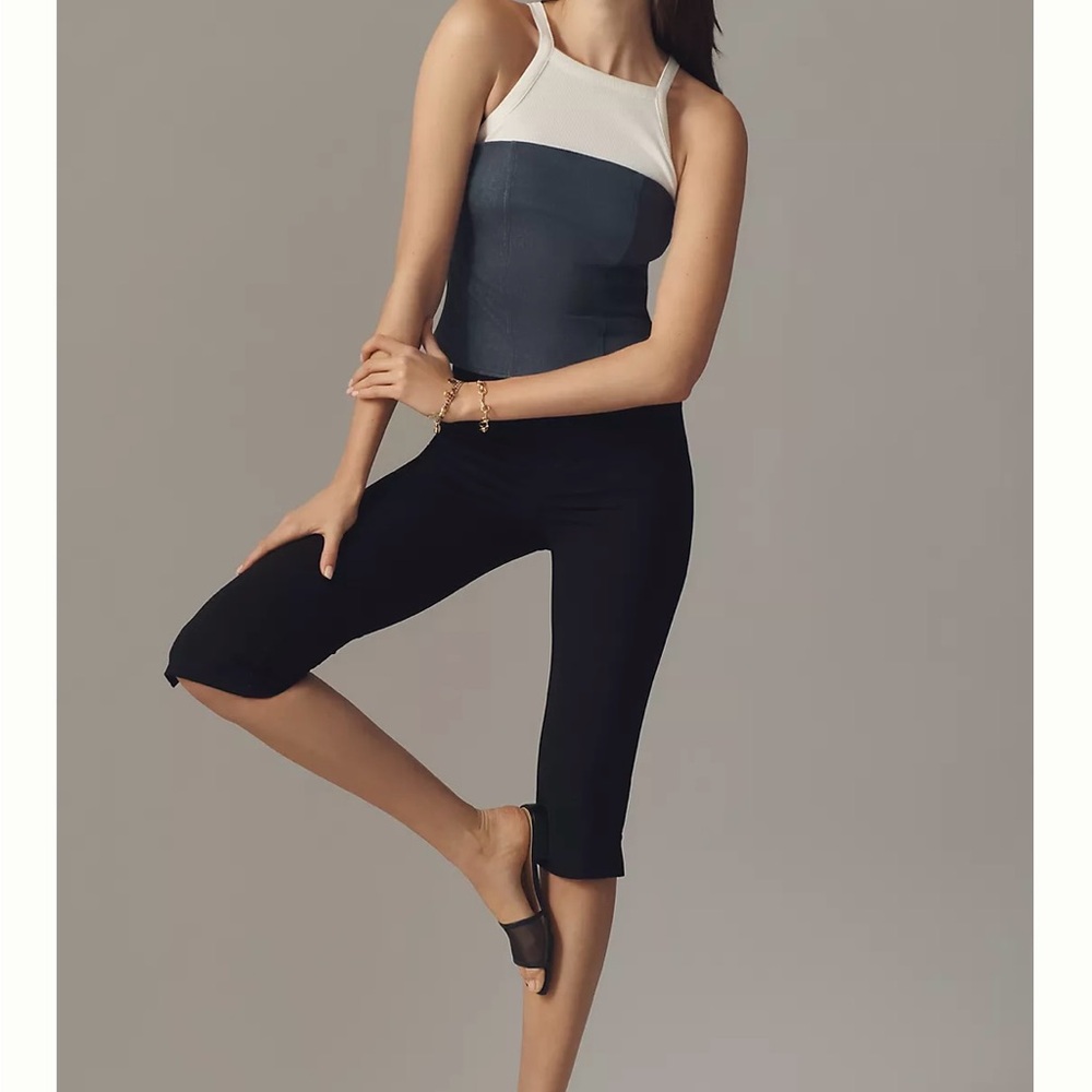 Anthropologie Structured Navy/ White Two-for Layered Fitted Top. NWT!